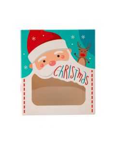 Caja cartón navideña estampado santa christmas multicolor
