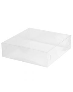 Caja lisa con tapa 24x24x7cm transparente