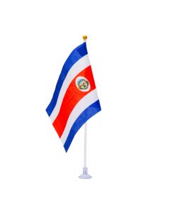 Bandera Costa Rica con ventosa 14x21cm