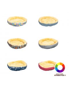 Cama mascota estampada afelpada