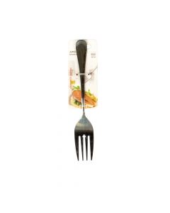 Tenedor metálico liso 22cm plateado