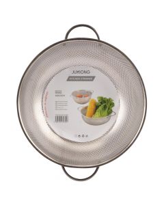 Colador metálico liso 28.5cm plateado