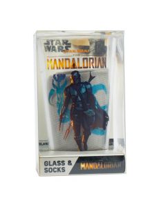 Vaso vidrio media estampado Star Wars mandalorian 15x9x9cm 450ml