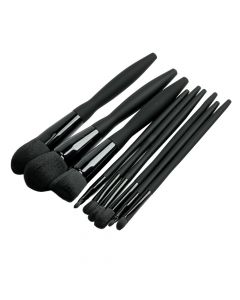 Brocha para maquillaje lisa 16-19cm 9pzas negro