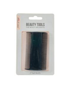 Peine plástico para cabello liso 2en1 9.4x5cm negro