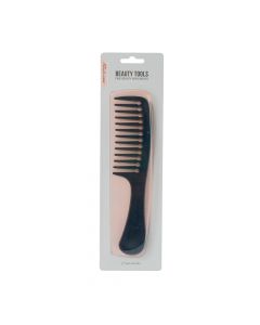 Peine plástico para cabello liso 20.6x4.3cm negro