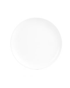 Plato cerámica plano liso 8pulg blanco