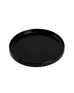 Plato cerámica plano liso 8.25pulg negro