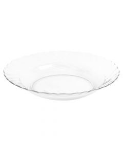 Plato vidrio hondo con relieve 22cm 9pulg transparente