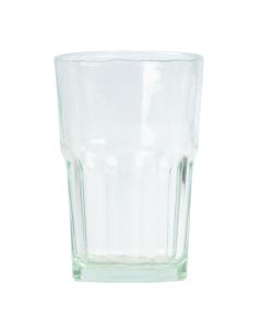 Vaso vidrio liso con relieve 350ml transparente