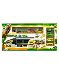 Camión transportador con dinosaurio +3a