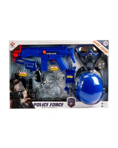 Accesorio plástico para juego policía 13pzas +3a azul