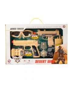 Accesorio para juego policía desert war con sonido 8pzas +3a