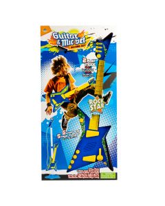 Guitarra eléctrica y micrófono plástico +3a