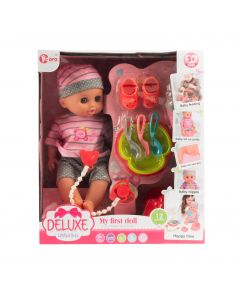 Muñeca con accesorios y 12 sonidos 9pzas +3a surtido