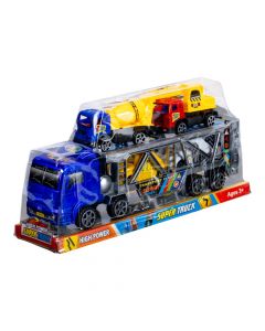 Tráiler con vehículos construcción