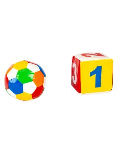 Bola tela con cubo números +3a multicolor
