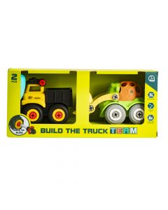 Camión plástico armable construcción con accesorio 2und +3a surtido