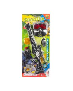 Accesorio plástico para juego policia shooter 7pzas +3a negro