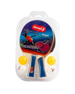 Raqueta madera y bola plástica para ping pong +6a