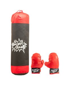Saco boxeo tela estampado sport game y guantes +6a