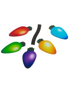 Figura plastica magnética luces navidad reflectiva 7x13cm 6und multicolor