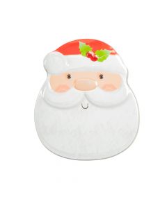 Caja metálica navideña con relieve santa 10.7x5x12.5cm
