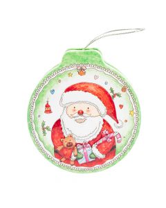 Caja metálica figura esfera estampado santa 11x12x3.5cm