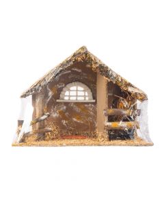 Casa madera para nacimiento con escalera 42x18.5x30cm