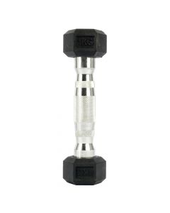 Mancuerna hexagonal 1kg negro plateado