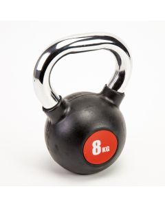 Pesa rusa metal lisa 8kg negro y plateado