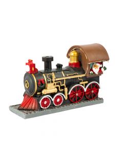 Tren navideño con humo luz y sonido 23.5x8x15cm multicolor