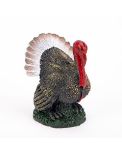 Figura pavo poliresina 7x6x5.5cm multicolor