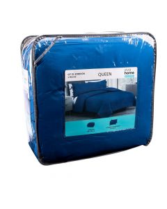 Edredón queen 3pzas azul