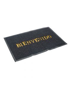 Alfombra hule bienvenido negro