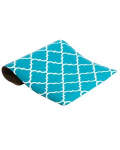 Alfombra hule para cocina estampado figura 71x44cm turquesa