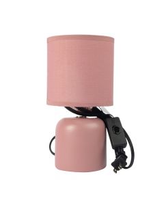 Lampara cerámica para mesa noche lisa rosado