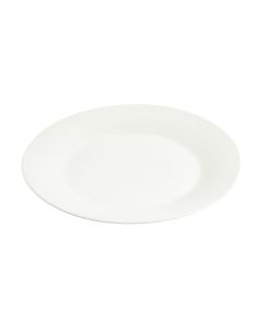 Plato plano porcelana redondo liso 10.5pulg blanco