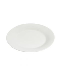 Plato plano porcelana liso redondo 7.5pulg blanco