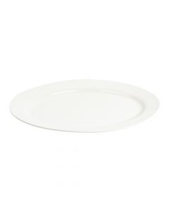 Plato porcelana plano ovalado liso 12pulg blanco