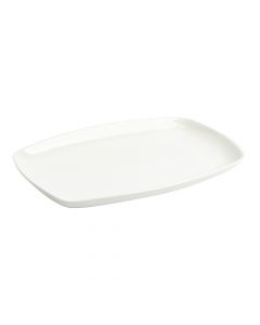 Plato porcelana liso rectangular 12pulg blanco