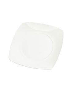 Plato porcelana plano cuadrado liso 10.5pulg blanco