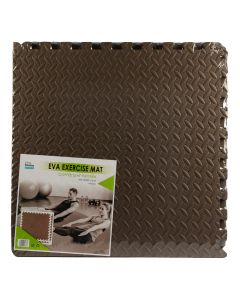 Alfombra foam lisa con relieve 4und marrón