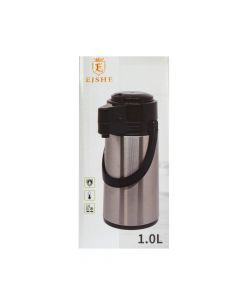Termo metálico liso 1.0l gris+negro