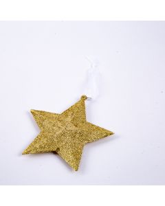 Figura colgante estrella con escarcha 11cm dorado