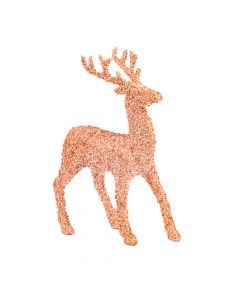 Reno escarchado navideño 20x30cm oro rosa