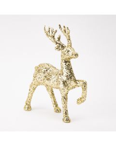 Reno plástico escarchado 15x22cm dorado