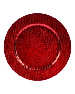 Portaplato navideño rojo