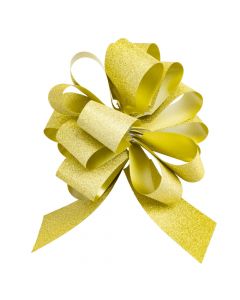 Lazo plástico liso escarchado 30mm 5pulg 6pzas amarillo