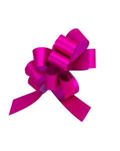 Lazo plástico liso escarchado 30mm 5pulg 6pzas fucsia